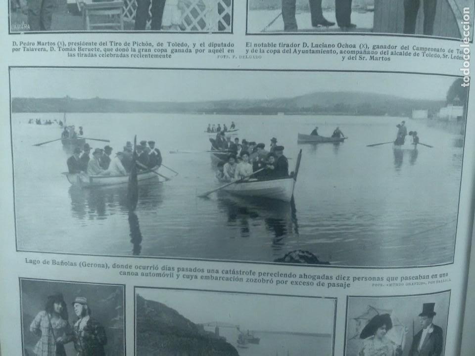 Collection Magazines and Newspapers: LAGO DE BA&Ntilde;OLAS BANYOLES. AHOGADAS 10 PERSONAS .HOJA REVISTA A&Ntilde;O 1913
