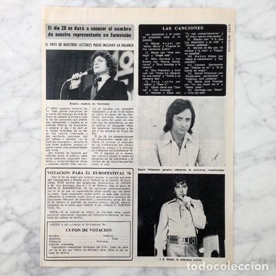 Coleccionismo de Revistas y Peri&oacute;dicos: REPORTAJE - FESTIVAL DE EUROVISION - EUROFESTIVAL - 1976