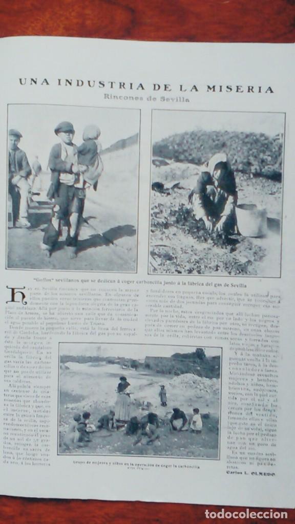 Collection Magazines and Newspapers: INDUSTRIA DE LA MISERIA SEVILLA CARBONCILLA FABRICA GAS SEVILLA HOJA REVISTA A&Ntilde;O 1907
