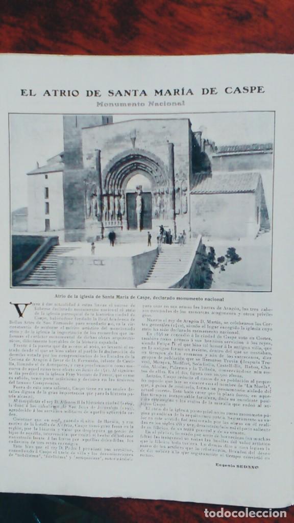 Collectionnisme de Revues et Journaux: EL ATRIO DE SANTA MARIA DE CASPE MONUMENTO NACIONAL HOJA REVISTA A&Ntilde;O 1907
