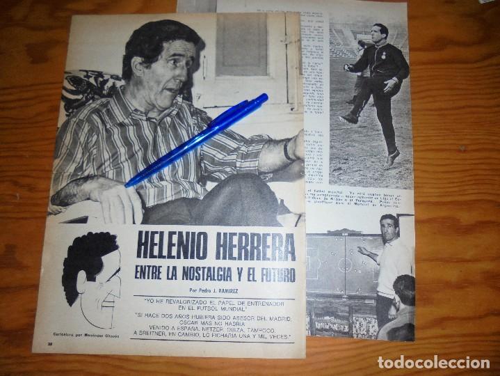 Coleccionismo de revistas y peri&oacute;dicos: RECORTE DE PRENSA : ENTREVISTA A HELENIO HERRERA. LOS DOMINGOS DEL ABC 1975