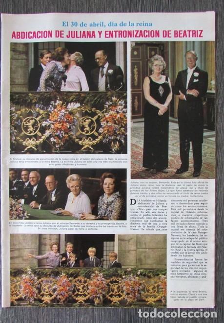Coleccionismo de Revistas y Peri&oacute;dicos: ABDICACION DE JULIANA DE HOLANDA Y ENTRONIZACI&Oacute;N DE BEATRIZ. REVISTA SEMANA N&ordm; 2100 1980. 7 PGS
