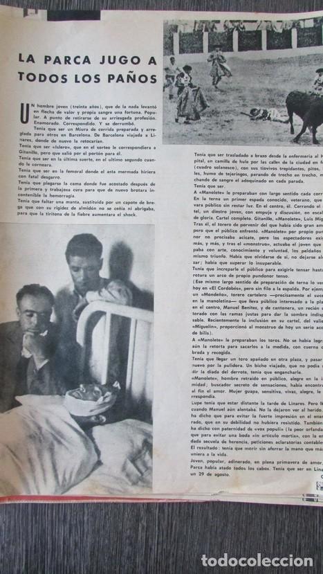 Coleccionismo de Revistas y Peri&oacute;dicos: RECORTE MANOLETE. 11 PAGINAS. REVISTA S&Aacute;BADO GR&Aacute;FICO 569 1967