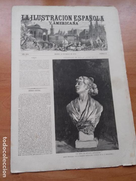 Collectionnisme de Revues et Journaux: LA ILUSTRACION ESPA&Ntilde;OLA Y AMERICANA. A&Ntilde;O XXII. NUM. XI. 22 DE MARZO DE 1878.