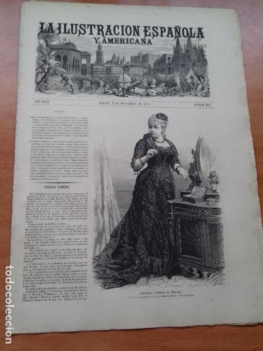 Collectionnisme de Revues et Journaux: LA ILUSTRACION ESPA&Ntilde;OLA Y AMERICANA. A&Ntilde;O XXIII. NUM. XLI. 8 DE NOVIEMBRE DE 1879.