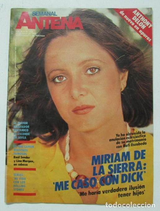 Coleccionismo de Revistas y Peri&oacute;dicos: SEMANAL ANTENA N&ordm; 229 1985 MIRIAM DE LA SIERRA, ROLLING STONES, ANTHONY DELON, BRIAN WALE ESTAFADOR
