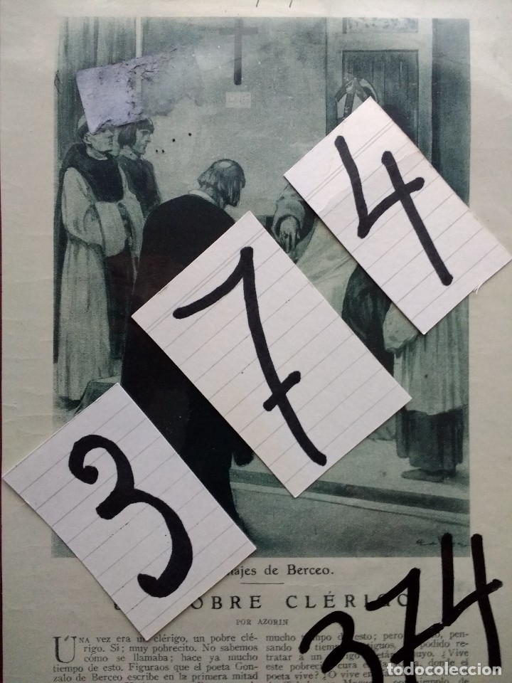 Coleccionismo de Revistas y Peri&oacute;dicos: AZORIN. LITERATURA ESPA&Ntilde;OLA. CUENTOS. UN POBRE CLERIGO. DIBUJO DE ECHEA. 1926.