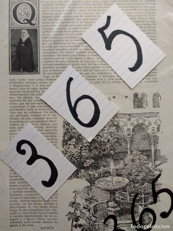 Coleccionismo de Revistas y Peri&oacute;dicos: AZORIN. LITERATURA ESPA&Ntilde;OLA. UNA TAPADA. DIBUJO DE HUERTAS. 1906.