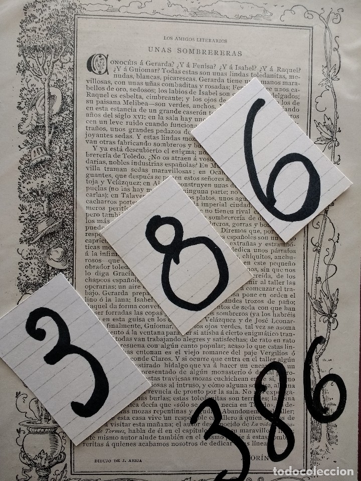Coleccionismo de Revistas y Peri&oacute;dicos: AZORIN. LITERATURA ESPA&Ntilde;OLA. UNAS SOMBRERERAS. DIBUJO DE ARIJA. 1906.