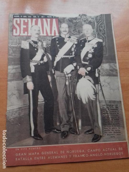 Coleccionismo de Revistas y Peri&oacute;dicos: REVISTA SEMANA. A&Ntilde;O 1. NUM. 10. MADRID, 30 ABRIL 1940. LOS TRES REYES.