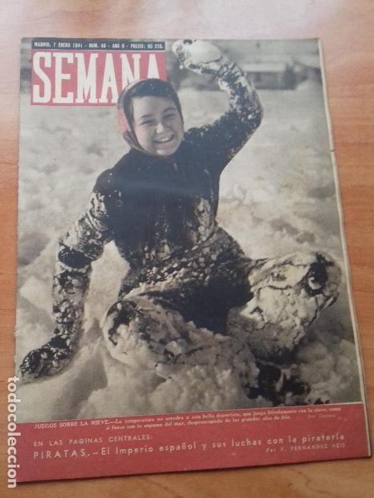 Coleccionismo de Revistas y Peri&oacute;dicos: REVISTA SEMANA. A&Ntilde;O II. NUM. 46. MADRID, 7 ENERO 1941. JUEGOS SOBRE LA NIEVE.