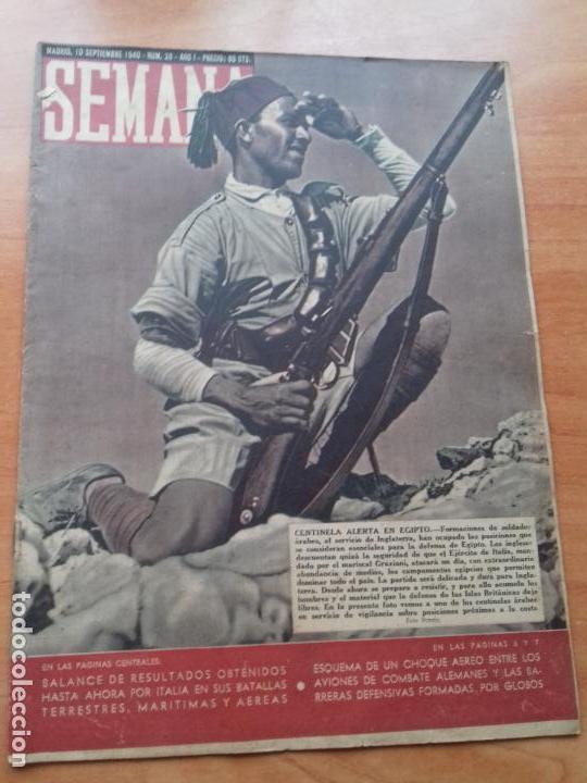 Coleccionismo de Revistas y Peri&oacute;dicos: REVISTA SEMANA. A&Ntilde;O I. NUM. 29. MADRID, 10 SEPTIEMBRE 1940. CENTINELA ALERTA EN EGIPTO.