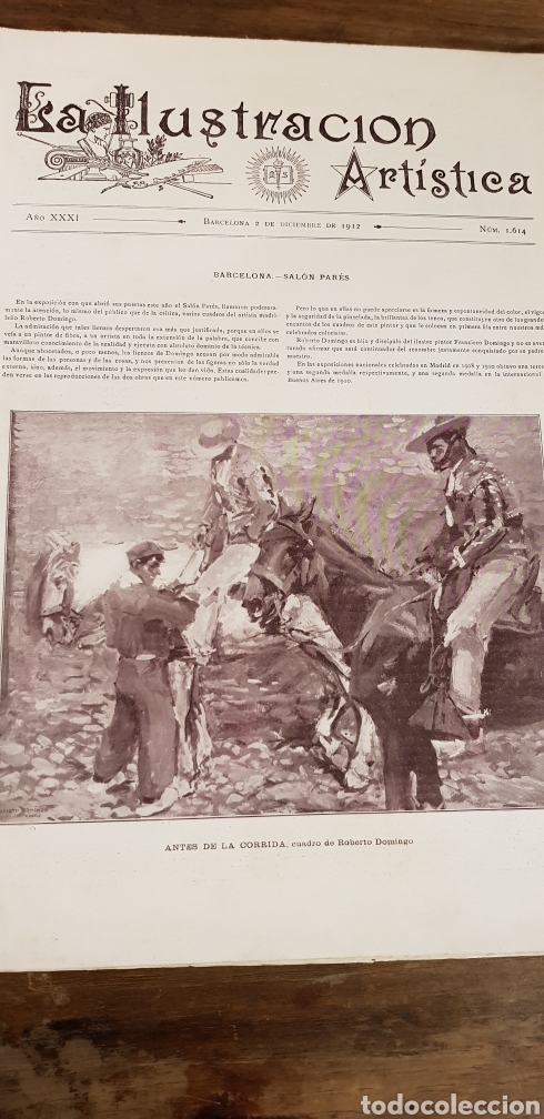 Collection Magazines and Newspapers: REVISTA LA ILUSTRACI&Oacute;N ART&Iacute;STICA 1912 N&deg; 1614 SALON PARES BARCELONA