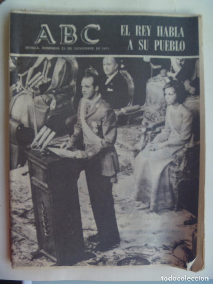 Coleccionismo de Revistas y Peri&oacute;dicos: ABC JURA DE JUAN CARLOS COMO REY DE ESPA&Ntilde;A, ETC . 23 NOVIEMBRE 1975