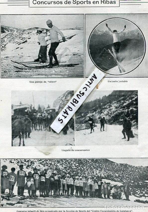 Coleccionismo de Revistas y Peri&oacute;dicos: REVISTA A&Ntilde;O 1913 ESQUI EN RIBAS RIBES CONCURSO INFANTIL DE ESQUI AVION AVIADOR DEMAZEL EN TORTOSA