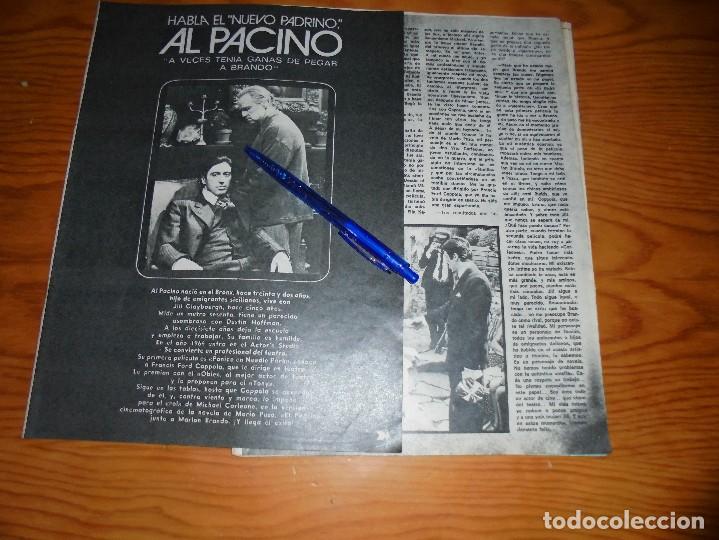 Coleccionismo de Revistas y Peri&oacute;dicos: RECORTE DE PRENSA :  AL PACINO,  EL NUEVO PADRINO. FOTOGRAMAS, NOVBRE 1972