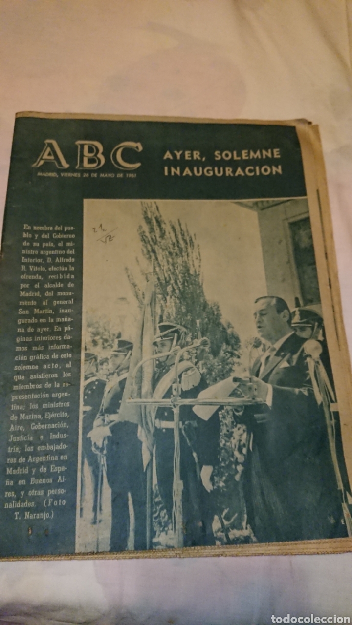 Coleccionismo de Revistas y Peri&oacute;dicos: Diario ABC, 26 de mayo 1961