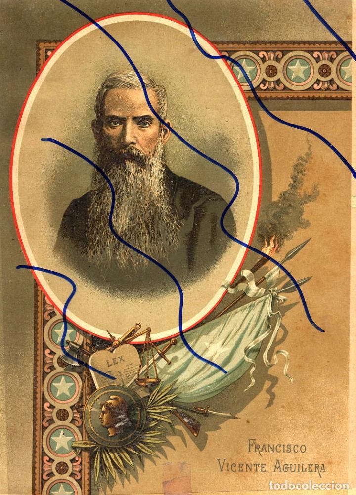 Coleccionismo de Revistas y Peri&oacute;dicos: FRANCISCO VICENTE AGUILERA  1895 CROMOLITOGRAFIA 20 X 28 cm. ANALES GUERRA DE CUBA HOJA LIBRO