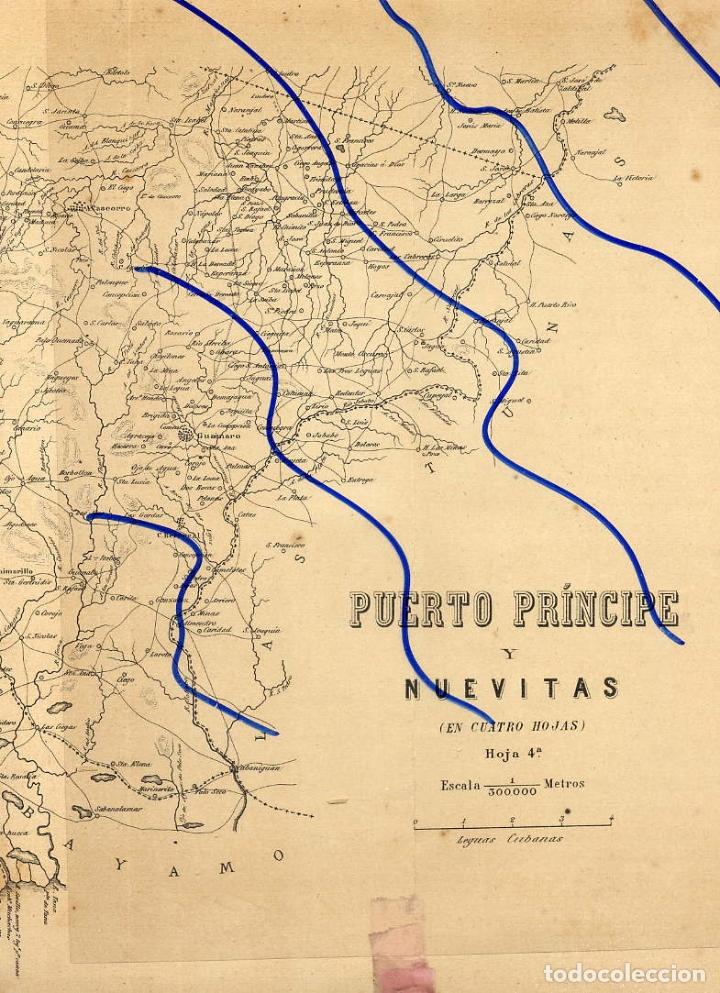 Sammeln von Zeitschriften und Zeitungen: PUERTO PRINCIPE Y NUEVITAS 1895 MAPA. GUERRA DE CUBA HOJA GRANDE PLEGABLE LIBRO