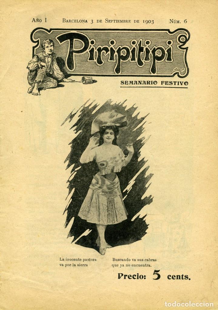 Coleccionismo de Revistas y Peri&oacute;dicos: Revista Piripitipi n&ordm; 6. Semanario festivo 3 septiembre 1903