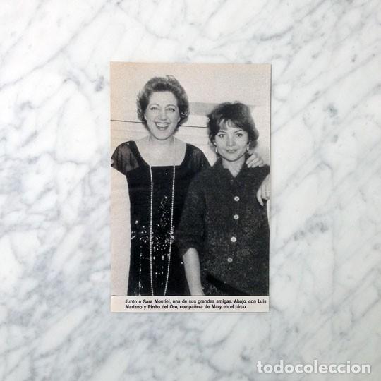 Coleccionismo de revistas y peri&oacute;dicos: RECORTE - MARY SANTPERE Y SARA MONTIEL - 1992