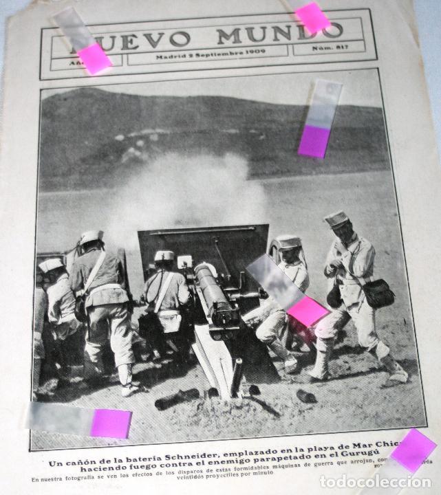 Coleccionismo de revistas y peri&oacute;dicos: LAMINA PORTADA REVISTA NUEVO MUNDO N&ordm; 817 MADRID 2 DE SEPTIEMBRE 1909 GUERRA DE AFRICA