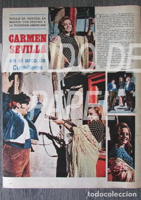 Coleccionismo de Revistas y Peri&oacute;dicos: RECORTE SEMANA 1455 1968 CARMEN SEVILLA EN EL ARCO DE CUCHILLEROS.