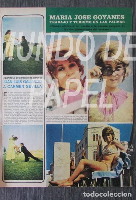 Coleccionismo de Revistas y Peri&oacute;dicos: RECORTE SEMANA N&ordm; 1623 1971 MARIA JOSE GOYANES, 2PGS JUAN LUIS GALIARDO, CARMEN SEVILLA,