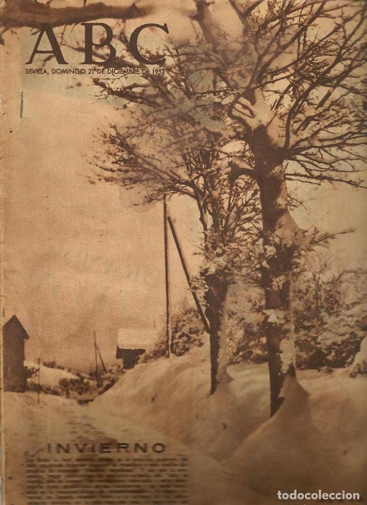 Coleccionismo de Revistas y Peri&oacute;dicos: ABC. SEVILLA, DOMINGO 21 DICIEMBRE 1952. INVIERNO.  (B/59)