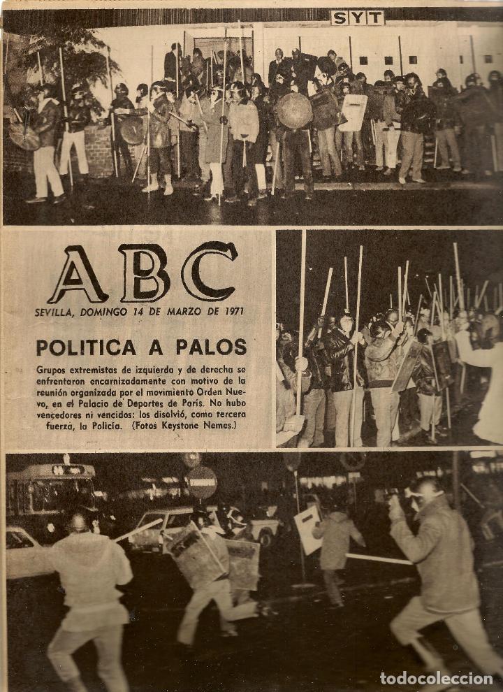 Coleccionismo de Revistas y Peri&oacute;dicos: ABC. SEVILLA DOMINGO 14 MARZO 1971. POL&Iacute;TICA A PALOS.   (B/59)