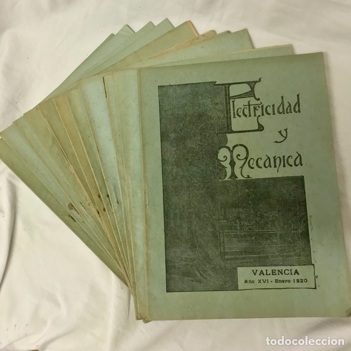 Coleccionismo de revistas y peri&oacute;dicos: INTERNACIONAL INSTITUCION ELECTROTECNIA VALENCIA ELECTRICIDAD Y MECANICA 1920 A&Ntilde;O COMPLETO