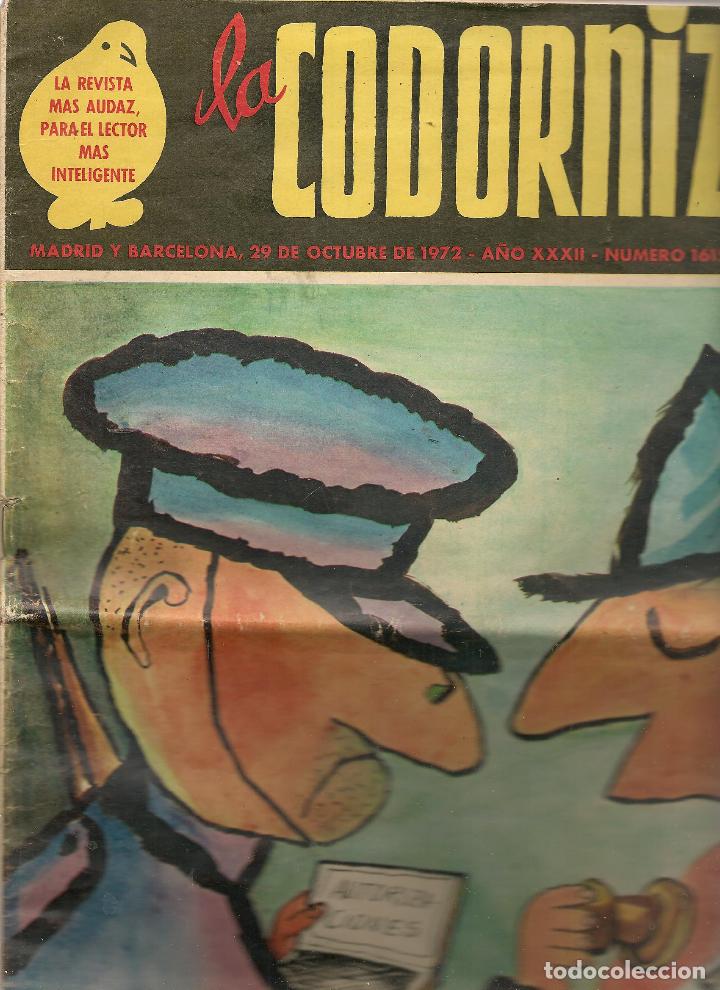 Coleccionismo de Revistas y Peri&oacute;dicos: LA CODORNIZ. N&ordm; 1615.  29 OCTUBRE  1972. (ST/A2)