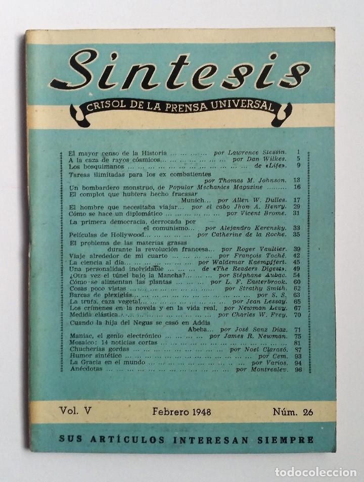 Coleccionismo de Revistas y Peri&oacute;dicos: REVISTA S&Iacute;NTESIS, N&ordm; 26 - FEBRERO 1948. BOSQUIMANOS - PEL&Iacute;CULAS DE HOLLYWOOD - TRUFA.