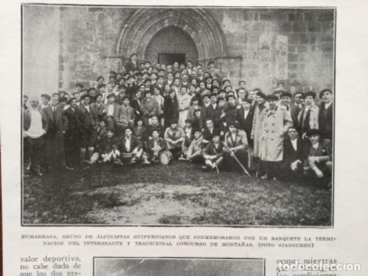 Collezionismo di Riviste e Giornali: ZUMARRAGA ALPINISTAS GUIPUZCOANOS .CONCURSO DE MONTA&Ntilde;AS HOJA A&Ntilde;O 1927
