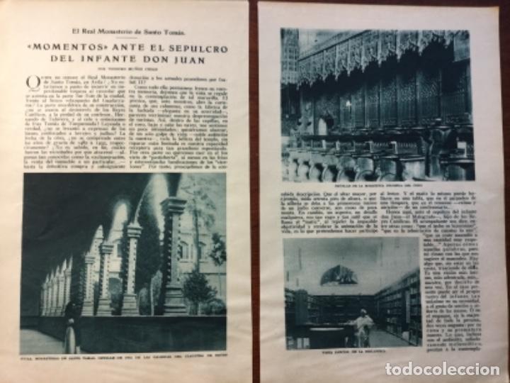 Collectionnisme de Revues et Journaux: MONASTERIO SANTO TOMAS AVILA INFANTE DON JUAN 3 HOJAS A&Ntilde;O 1927