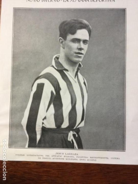 Coleccionismo de revistas y peri&oacute;dicos: JESUS LARRAZA JUGADOR FUTBOL INTERNACIONAL ATHLETIC BILBAINO HOJA A&Ntilde;O 1926