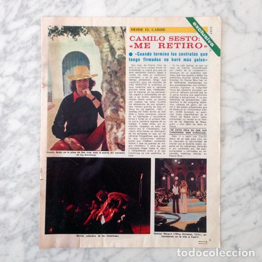 Coleccionismo de revistas y peri&oacute;dicos: REPORTAJE - CAMILO SESTO - 1977
