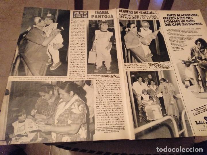 Coleccionismo de Revistas y Peri&oacute;dicos: ANTIGUO RECORTE PRENSA REVISTA 2 HOJAS ISABEL PANTOJA REGRESO DE VENEZUELA