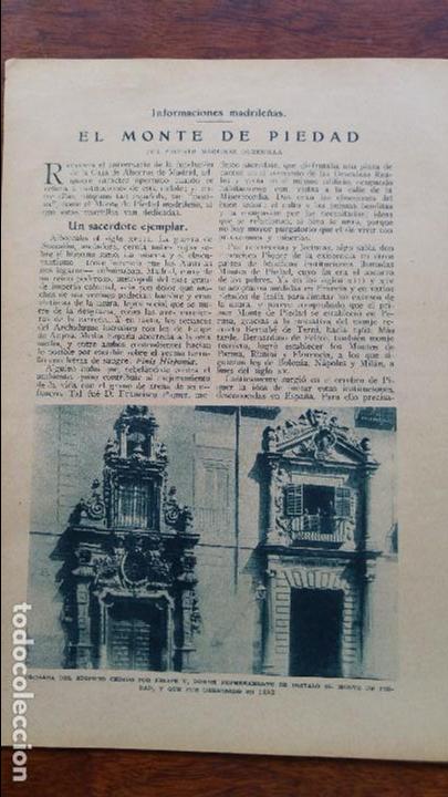 Collection Magazines and Newspapers: EL MONTE DE PIEDAD HISTORIA MADRID FRANCISCO PIQUER NUESTRA SE&Ntilde;ORA DEL MONTE PIEDAD 7 HOJAS A&Ntilde;O 1926