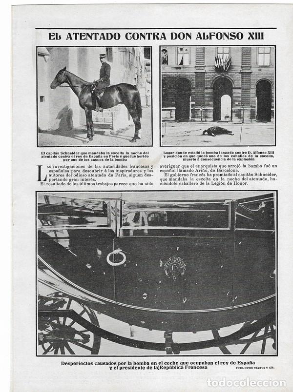 Collectionnisme de Revues et Journaux: 1905 HOJA REVISTA REY ALFONSO XIII ATENTADO EN PAR&Iacute;S FRANCIA ANARQUISTA ARI&Ntilde;O LAUBET PRESIDENTE