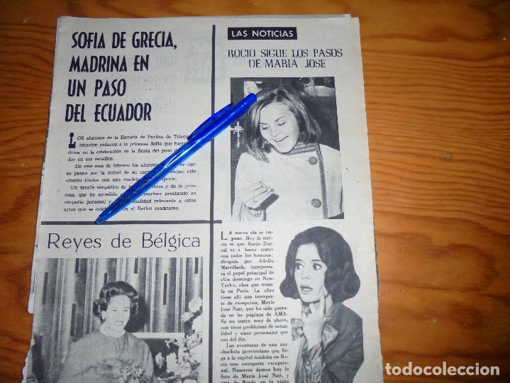 Coleccionismo de Revistas y Peri&oacute;dicos: RECORTE PRENSA : ROCIO  DURCAL,  SIGUE LOS PASOS DE MARIA JOSE. AMA, FEBRERO 1964