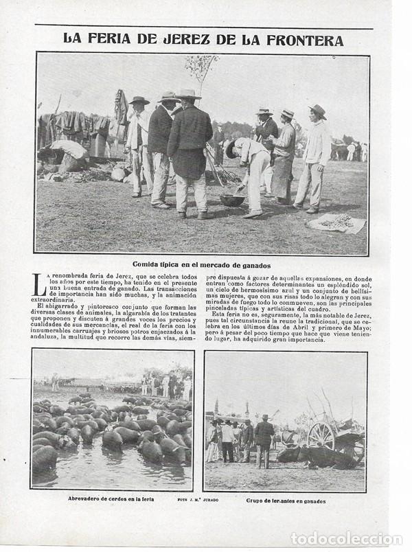 Sammeln von Zeitschriften und Zeitungen: 1905 HOJA REVISTA C&Aacute;DIZ FERIA DE GANADOS DE JEREZ DE LA FRONTERA