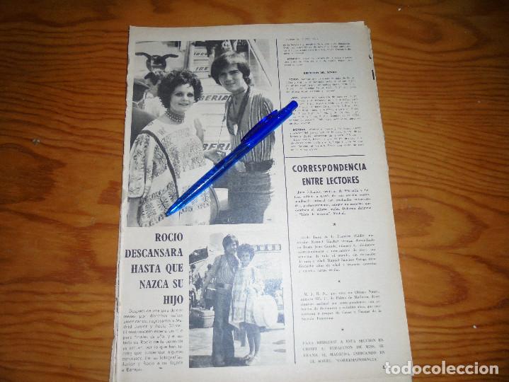 Coleccionismo de Revistas y Peri&oacute;dicos: RECORTE PRENSA : ROCIO DURCAL Y JUNIOR, DESCANSARAN HASTA QUE NAZCA SU HIJO, SEPTIEMBRE 1970