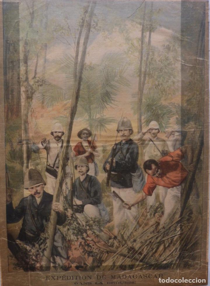 Collezionismo di Riviste e Giornali: Antique print petit journal french expedition de Madagascar