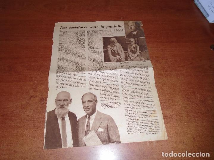 Coleccionismo de Revistas y Peri&oacute;dicos: RETAL PRENSA: TOLSTOI. BERNARD SHAW. PIO BAROJA. JEAN HARLOW.