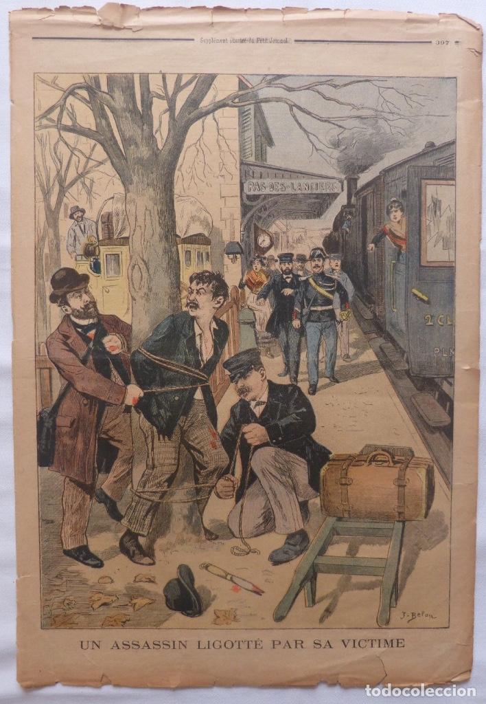 Colecionismo de Revistas e Jornais: Antique print petit journal french un assassin ligotte par sa victime