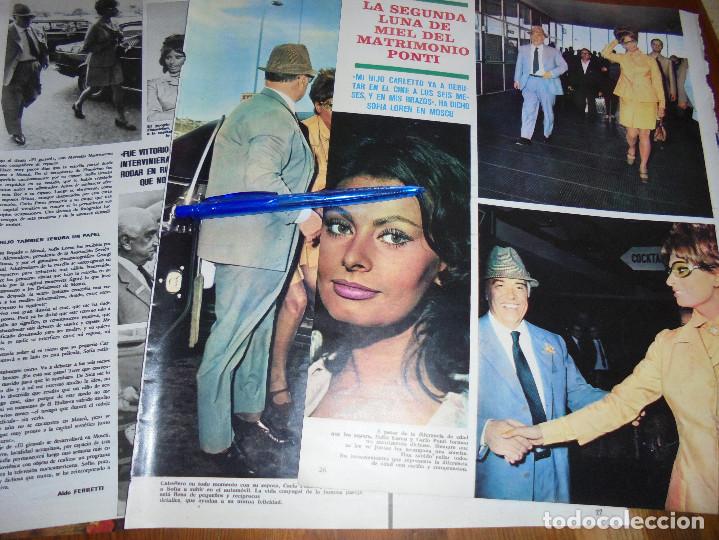 Coleccionismo de Revistas y Peri&oacute;dicos: RECORTE PRENSA : SEGUNDA LUNA DE MIEL DE SOFIA LOREN CARLO PONTI . SEMANA, JULIO 1969