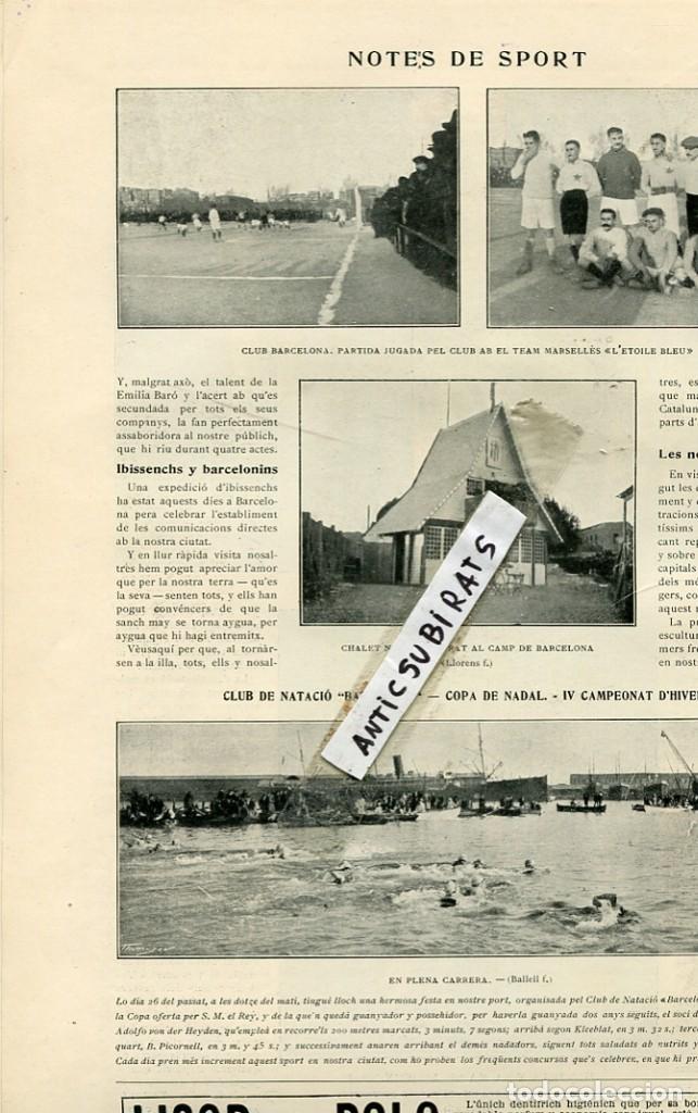 Coleccionismo de revistas y peri&oacute;dicos: REVISTA A&Ntilde;O 1911 IBIZA EIVISSA TRAJE TIPICO FUTBOL CLUB BARCELONA F. C. BAR&Ccedil;A ETOILE BLEU MARSELLA