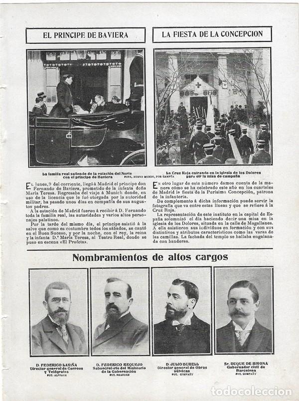 Coleccionismo de Revistas y Peri&oacute;dicos: 1905 HOJA REVISTA MADRID IGLESIA DE LOS DOLORES CRUZ ROJA - FEDERICO LAVI&Ntilde;A REQUEJO JULIO BURELL
