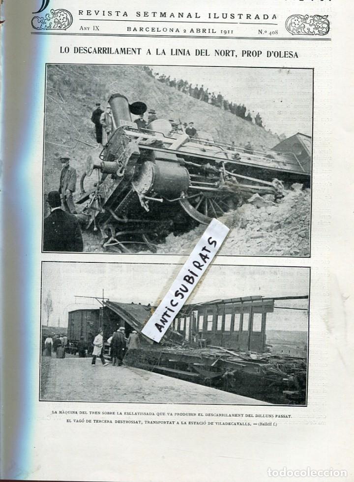 Coleccionismo de Revistas y Peri&oacute;dicos: REVISTA A&Ntilde;O 1911 TREN FERROCARRIL OLESA VILADECAVALLS PRATS DE REY REI CICLISMO EN TARRAGONA COCHE